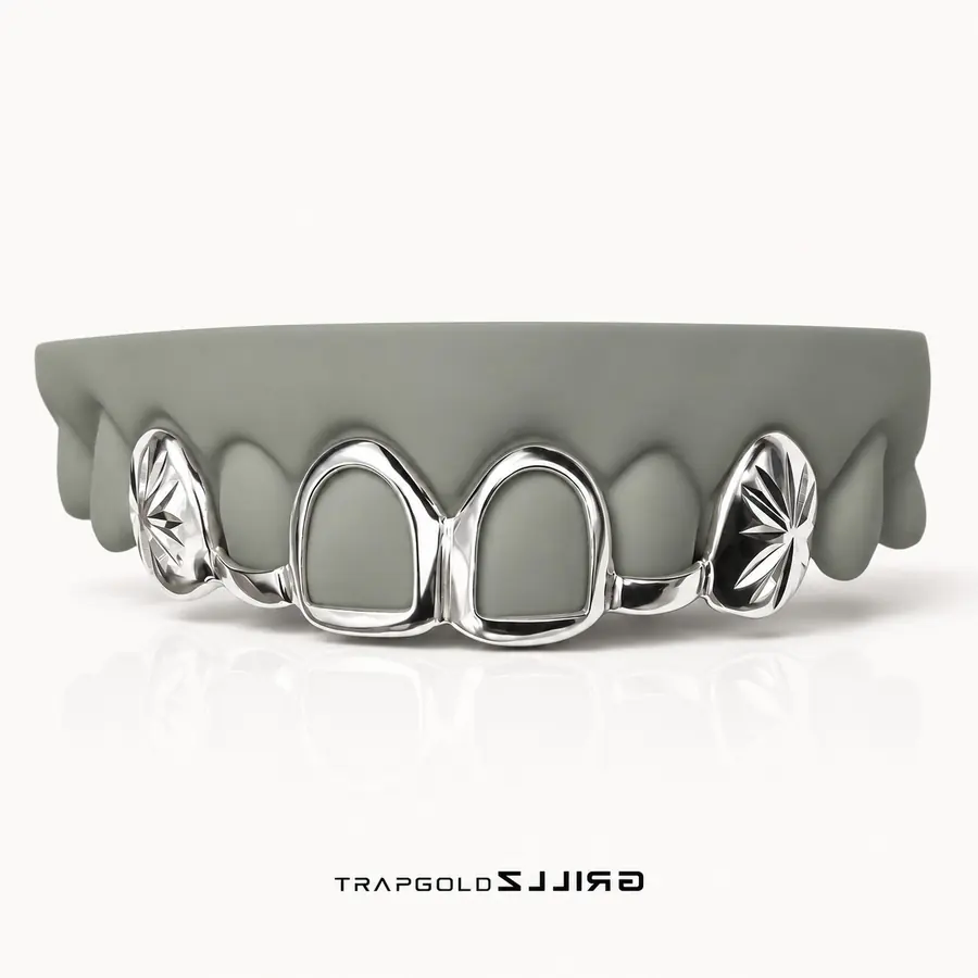 Open Face Sunburst 4 — White Silver